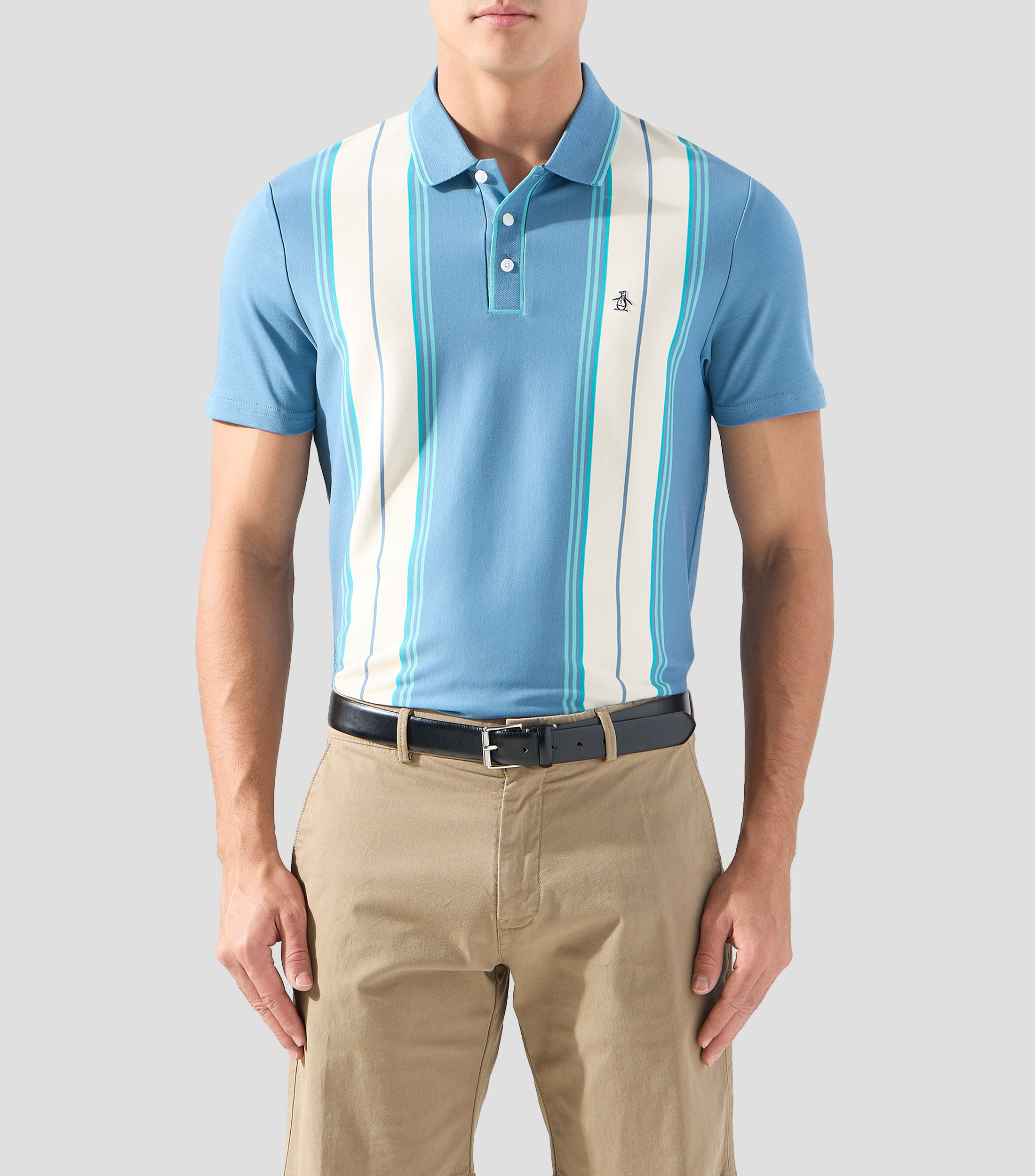 Playera tipo polo manga corta rayas Hombre